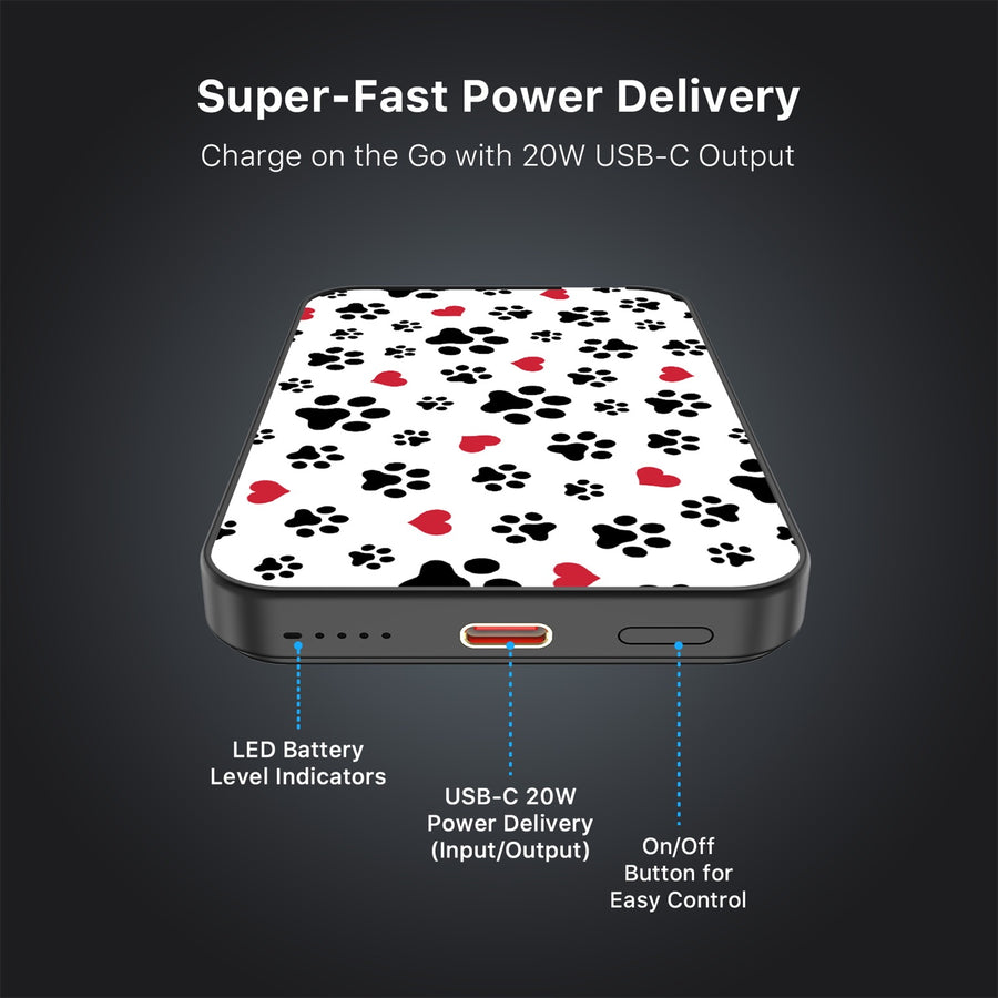 MyBat Design Lab 5000mAh Magnetic Wireless Power Bank - Black - Paw Prints and Hearts - MPBBAT131-BK-001-7.jpg