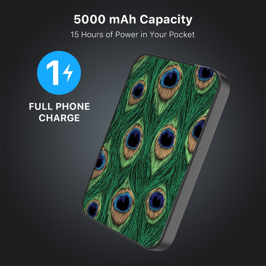 MyBat Design Lab 5000mAh Magnetic Wireless Power Bank - Black - Peacock Feathers - MPBBAT131-BK-018-8.jpg