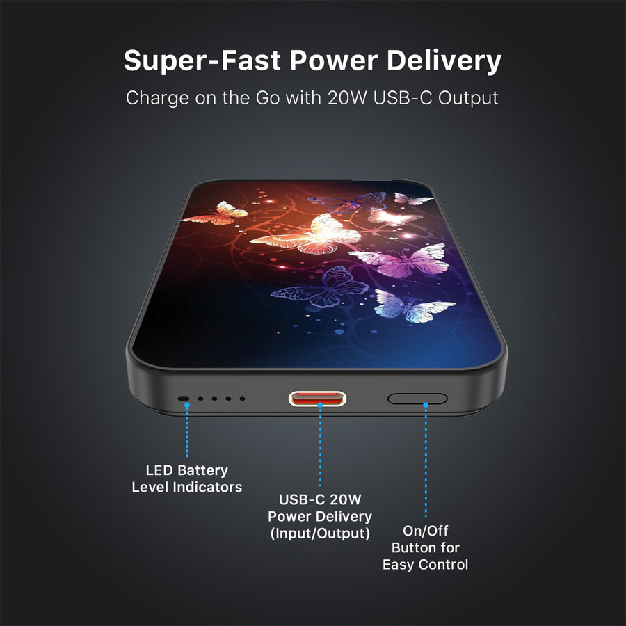 MyBat Design Lab 5000mAh Magnetic Wireless Power Bank - Black - Neon Butterflies - MPBBAT131-BK-022-7.jpg