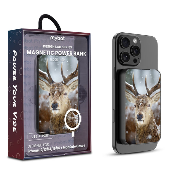 MyBat Design Lab 5000mAh Magnetic Wireless Power Bank - Black - Deer in Winter - MPBBAT131-BK-024-1.jpg