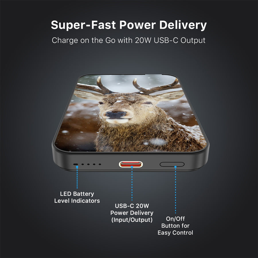 MyBat Design Lab 5000mAh Magnetic Wireless Power Bank - Black - Deer in Winter - MPBBAT131-BK-024-7.jpg