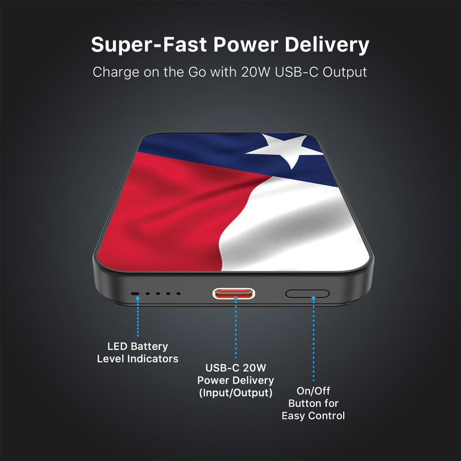 MyBat Design Lab 5000mAh Magnetic Wireless Power Bank - Black - Texas State Flag - MPBBAT131-BK-026-7.jpg