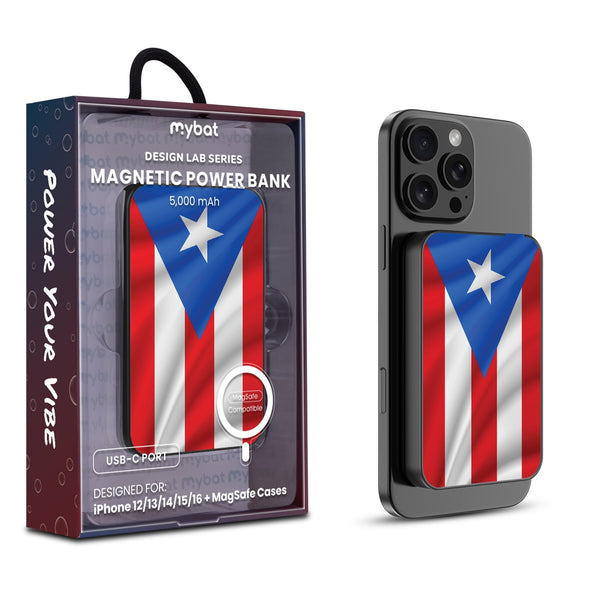 MyBat Design Lab 5000mAh Magnetic Wireless Power Bank - Black - Puerto Rican Flag - MPBBAT131-BK-029-1.jpg