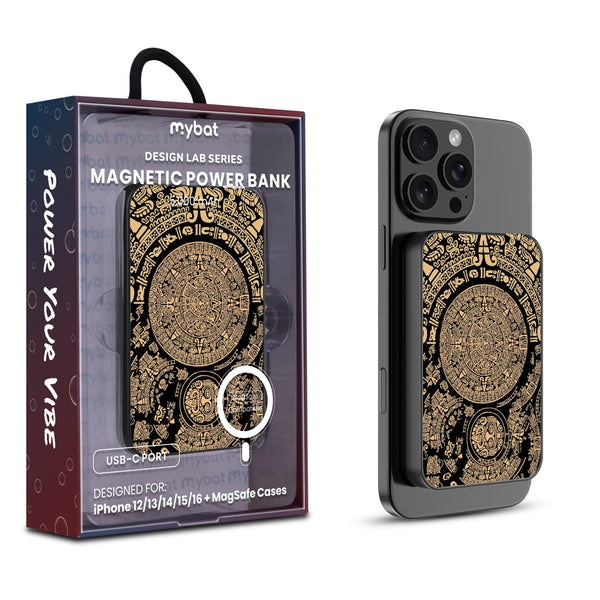 MyBat Design Lab 5000mAh Magnetic Wireless Power Bank - Black - Mayan Calendar - MPBBAT131-BK-052-1.jpg