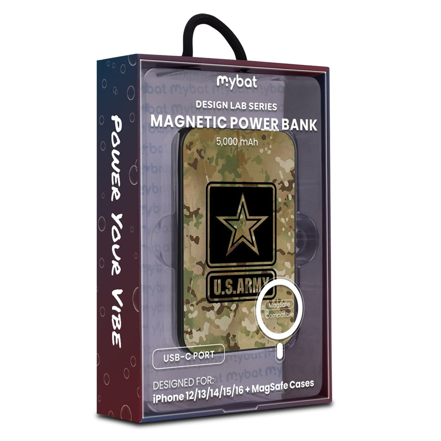 MyBat Design Lab 5000mAh Magnetic Wireless Power Bank - Black - U.S. Army