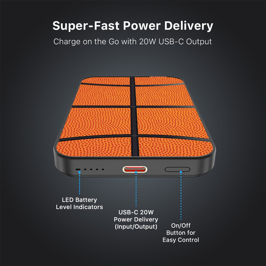 MyBat Design Lab 5000mAh Magnetic Wireless Power Bank - Black - Basketball - MPBBAT131-BK-087-7.jpg