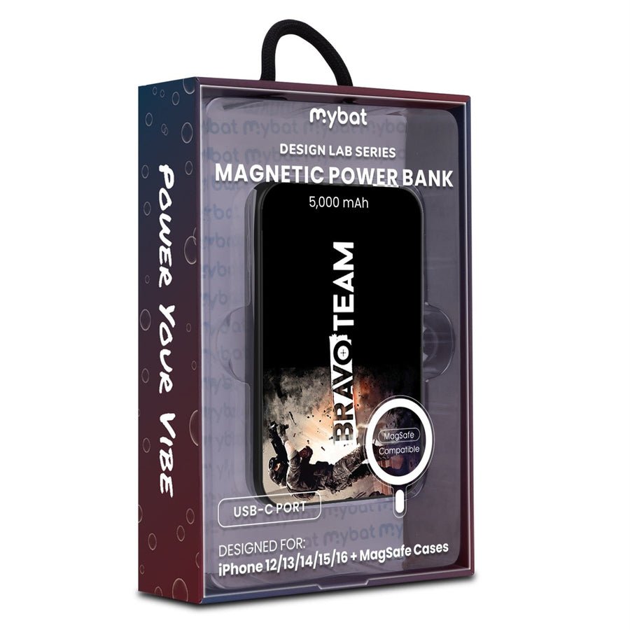 MyBat Design Lab 5000mAh Magnetic Wireless Power Bank - Black - Bravo Team