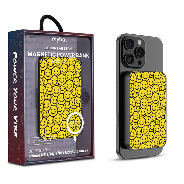 MyBat Design Lab 5000mAh Magnetic Wireless Power Bank - Black - Smiley Faces - MPBBAT131-BK-097-1.jpg