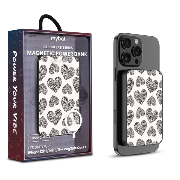 MyBat Design Lab 5000mAh Magnetic Wireless Power Bank - Black - Leopard Print Hearts - MPBBAT131-BK-098-1.jpg
