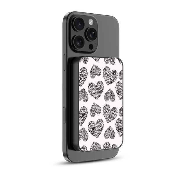 MyBat Design Lab 5000mAh Magnetic Wireless Power Bank - Black - Leopard Print Hearts - MPBBAT131-BK-098-2.jpg