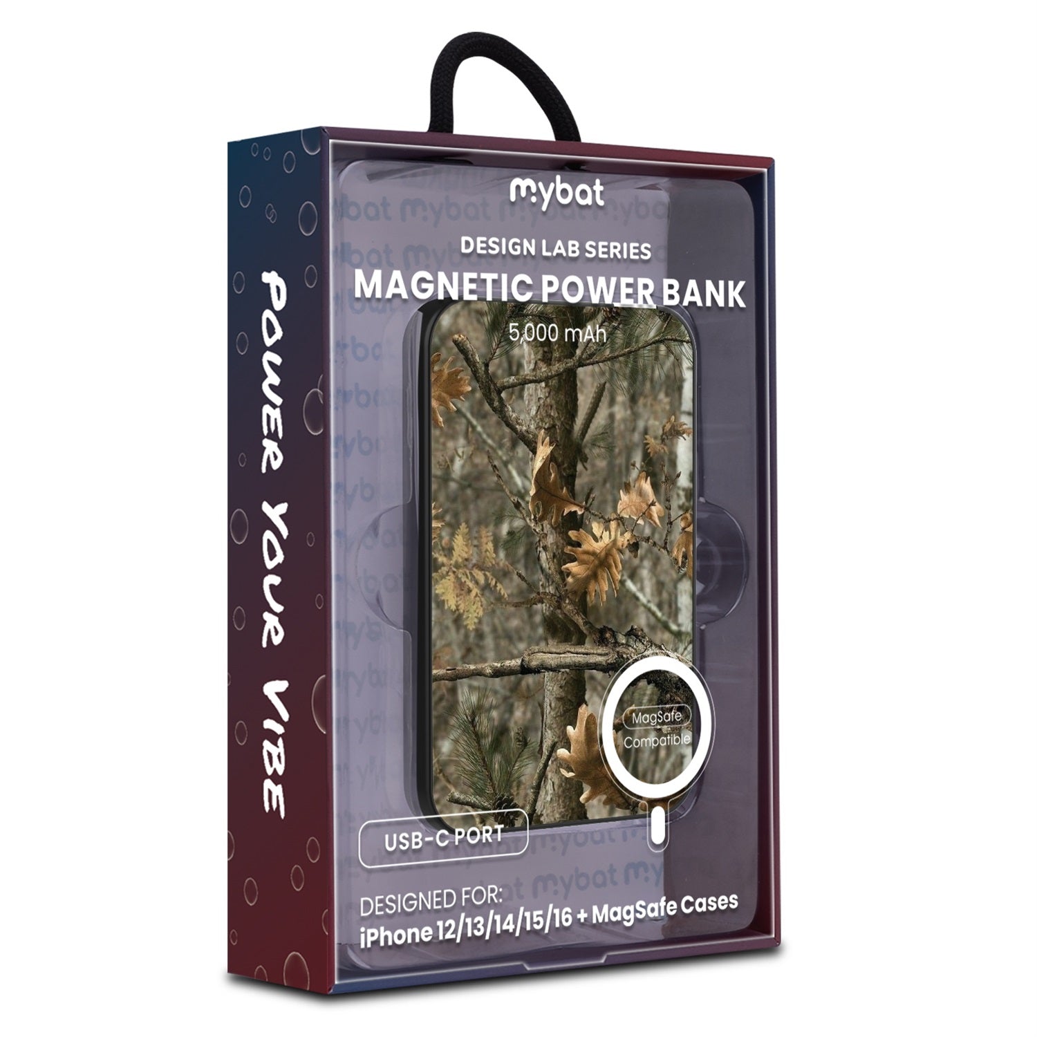 MyBat Design Lab 5000mAh Magnetic Wireless Power Bank - Black - Real Tree Camouflage