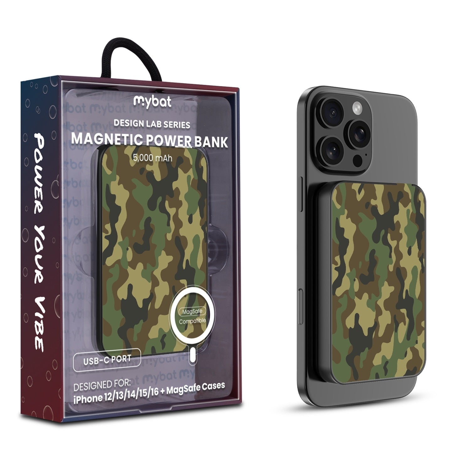 MyBat Design Lab 5000mAh Magnetic Wireless Power Bank - Black - Military Camouflage - MPBBAT131-BK-119-1.jpg