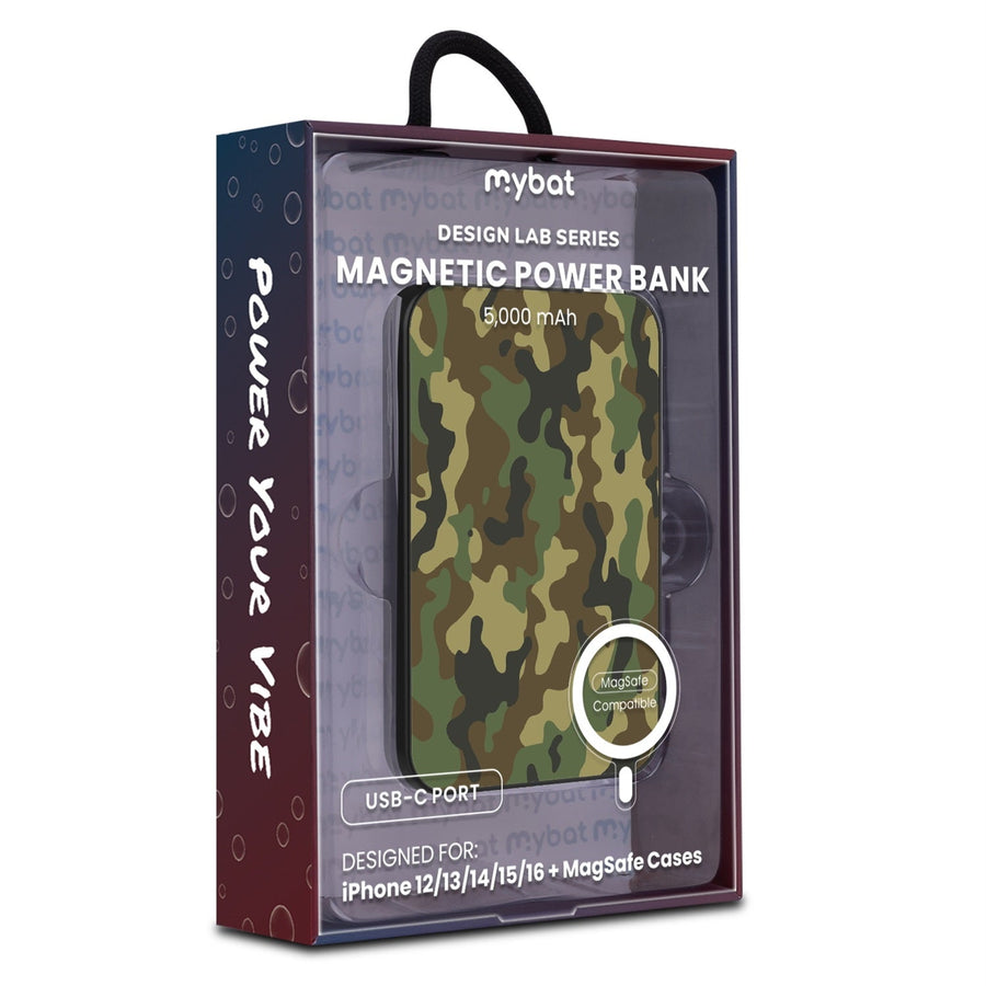 MyBat Design Lab 5000mAh Magnetic Wireless Power Bank - Black - Military Camouflage