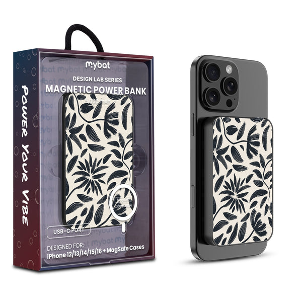 MyBat Design Lab 5000mAh Magnetic Wireless Power Bank - Black - Vintage Floral - MPBBAT131-BK-124-1.jpg