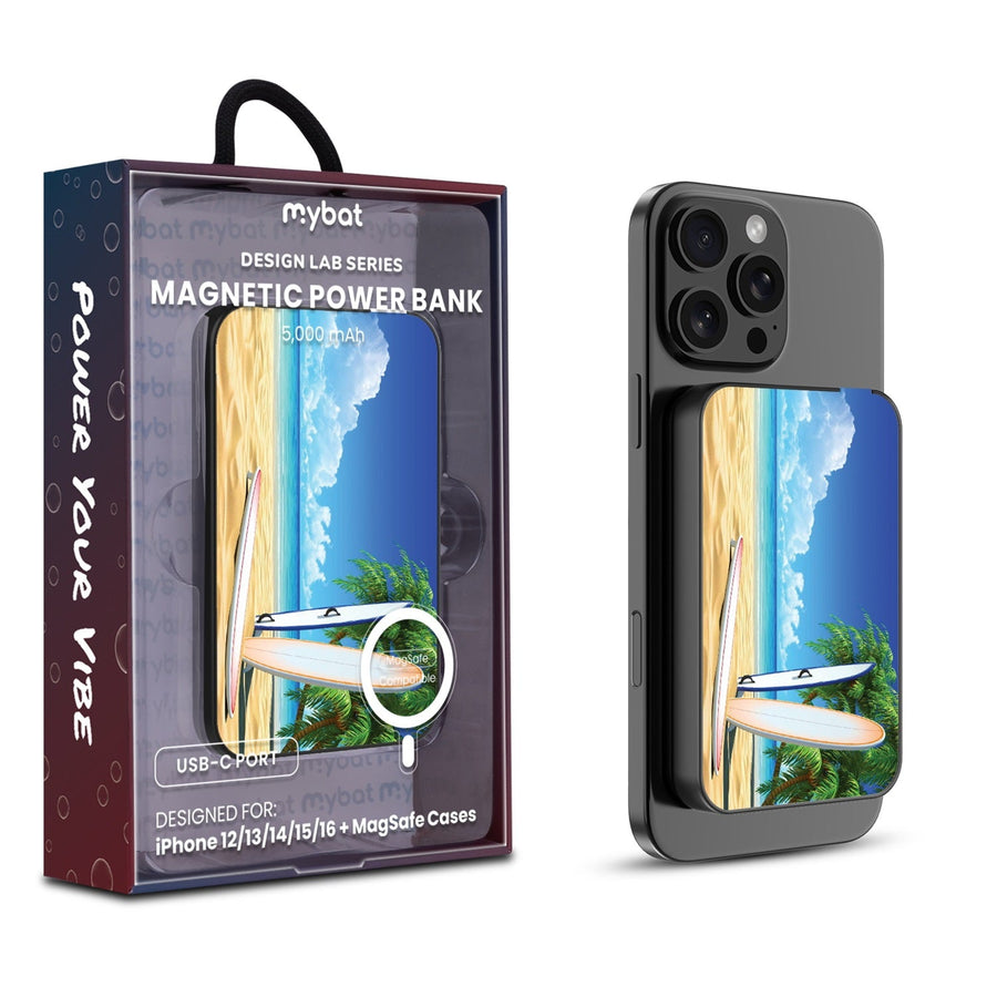 MyBat Design Lab 5000mAh Magnetic Wireless Power Bank - Black - Surf's Up
