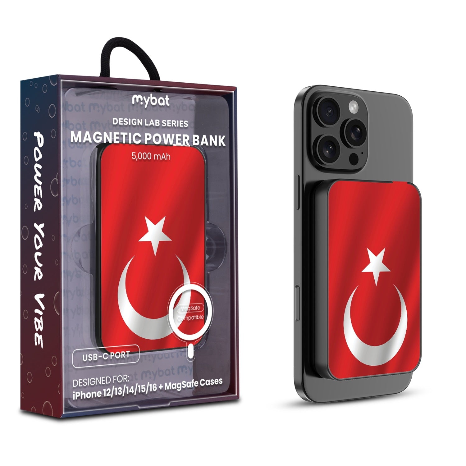 MyBat Design Lab 5000mAh Magnetic Wireless Power Bank - Black - Turkey Flag - MPBBAT131-BK-161-1.jpg