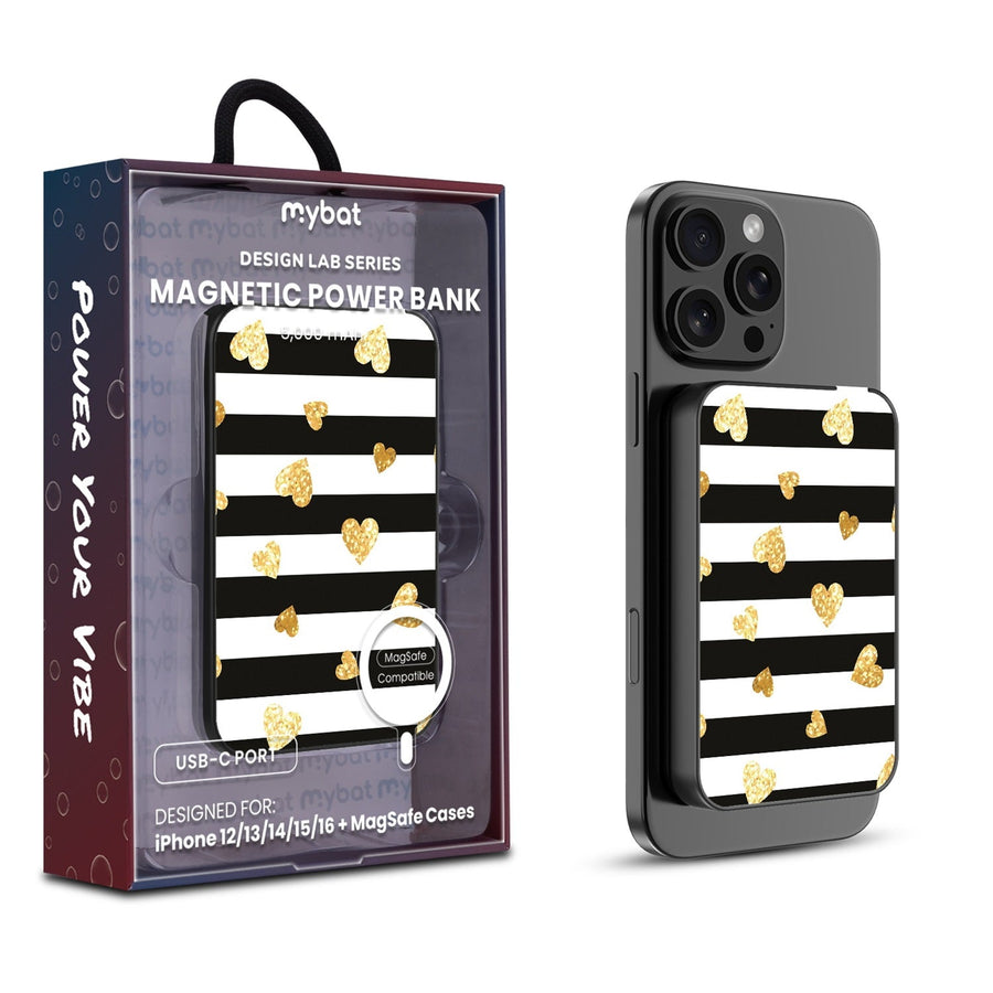 MyBat Design Lab 5000mAh Magnetic Wireless Power Bank - Black - Heart of Gold
