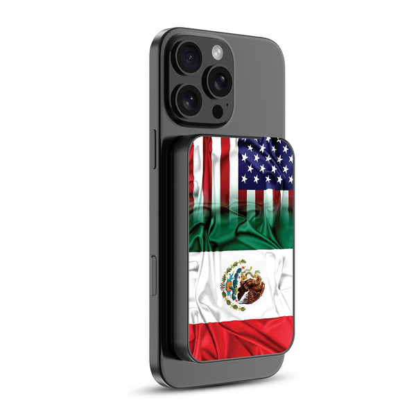 MyBat Design Lab 5000mAh Magnetic Wireless Power Bank - Black - Mexican-American Flag - MPBBAT131-BK-168-2.jpg
