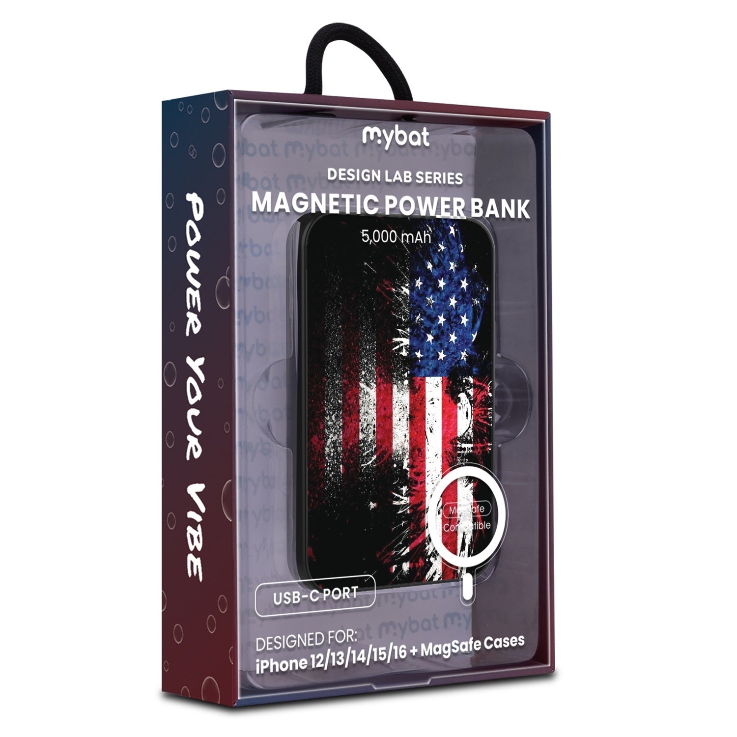 MyBat Design Lab 5000mAh Magnetic Wireless Power Bank - Black - American Eagle