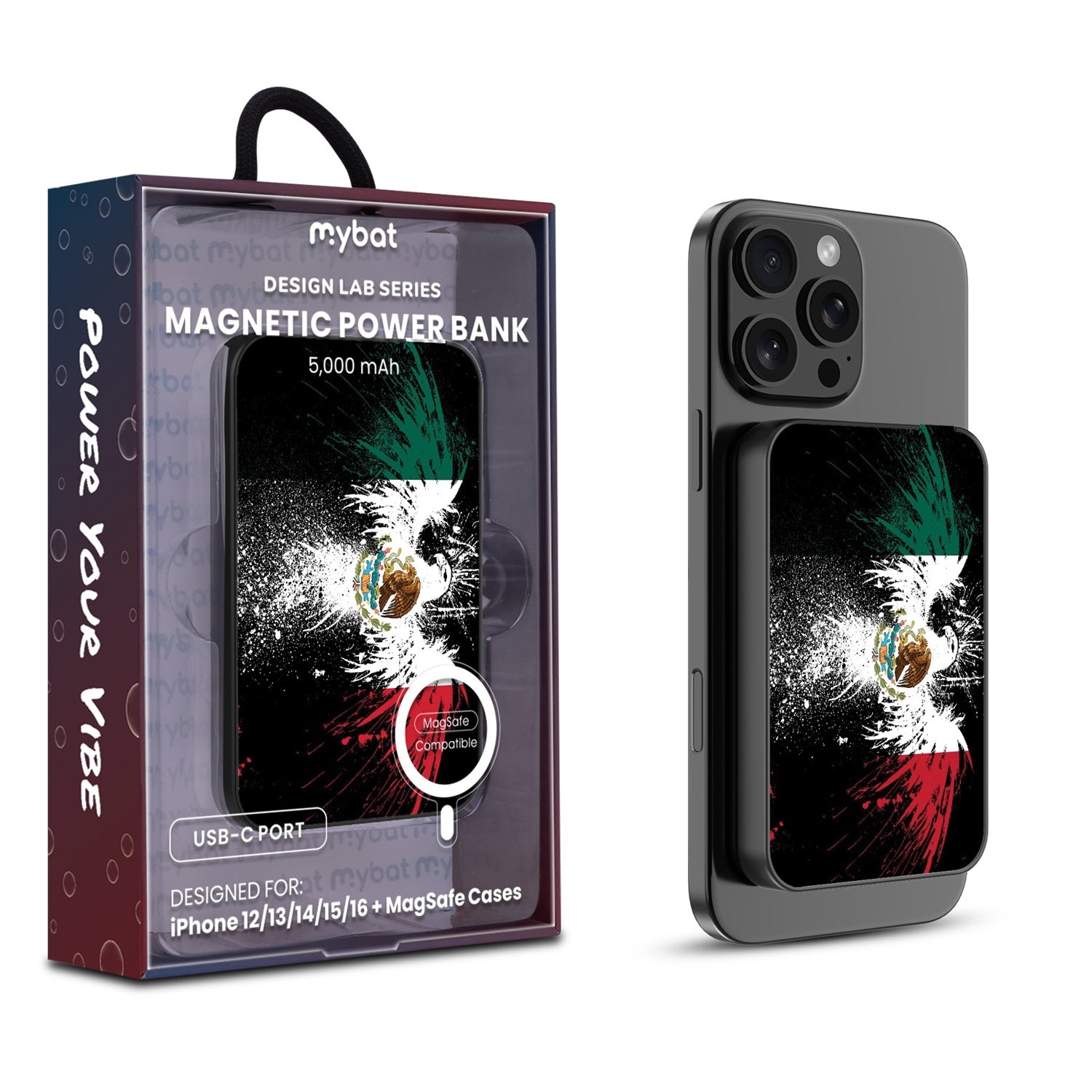 MyBat Design Lab 5000mAh Magnetic Wireless Power Bank - Black - Mexican Heritage - MPBBAT131-BK-170-1.jpg