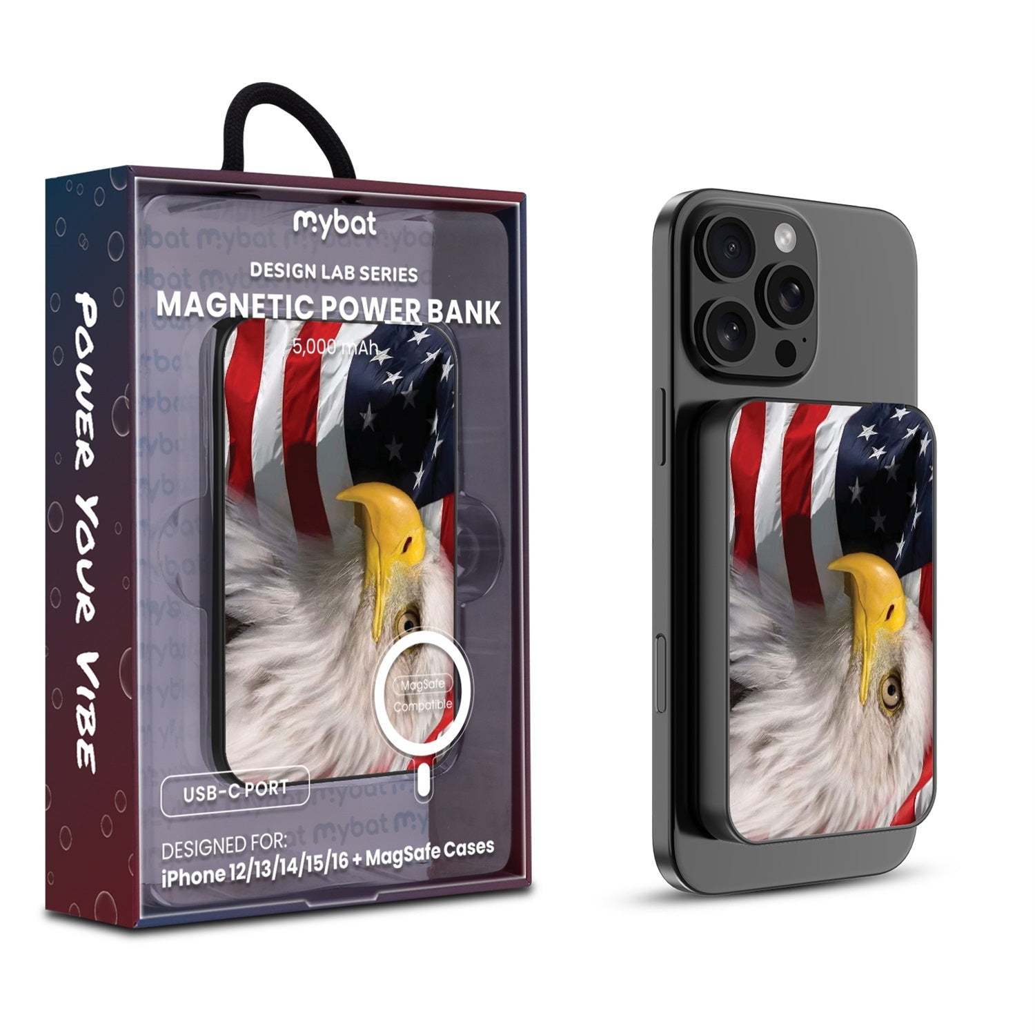MyBat Design Lab 5000mAh Magnetic Wireless Power Bank - Black - Soaring with Liberty - MPBBAT131-BK-181-1.jpg