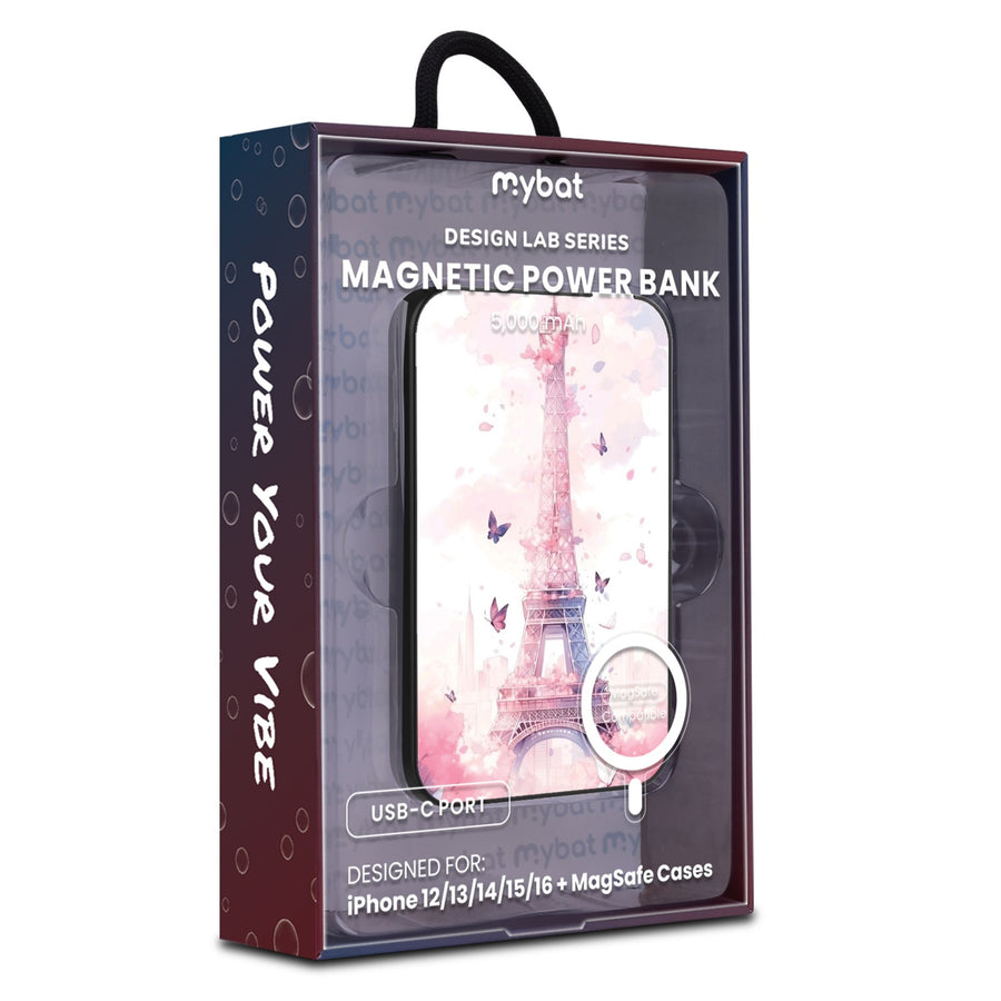 MyBat Design Lab 5000mAh Magnetic Wireless Power Bank - Black - Parisian Butterflies - MPBBAT131-BK-182-9.jpg