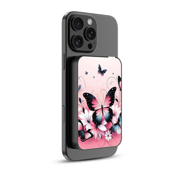 MyBat Design Lab 5000mAh Magnetic Wireless Power Bank - Black - Butterfly Bouquet - MPBBAT131-BK-184-2.jpg