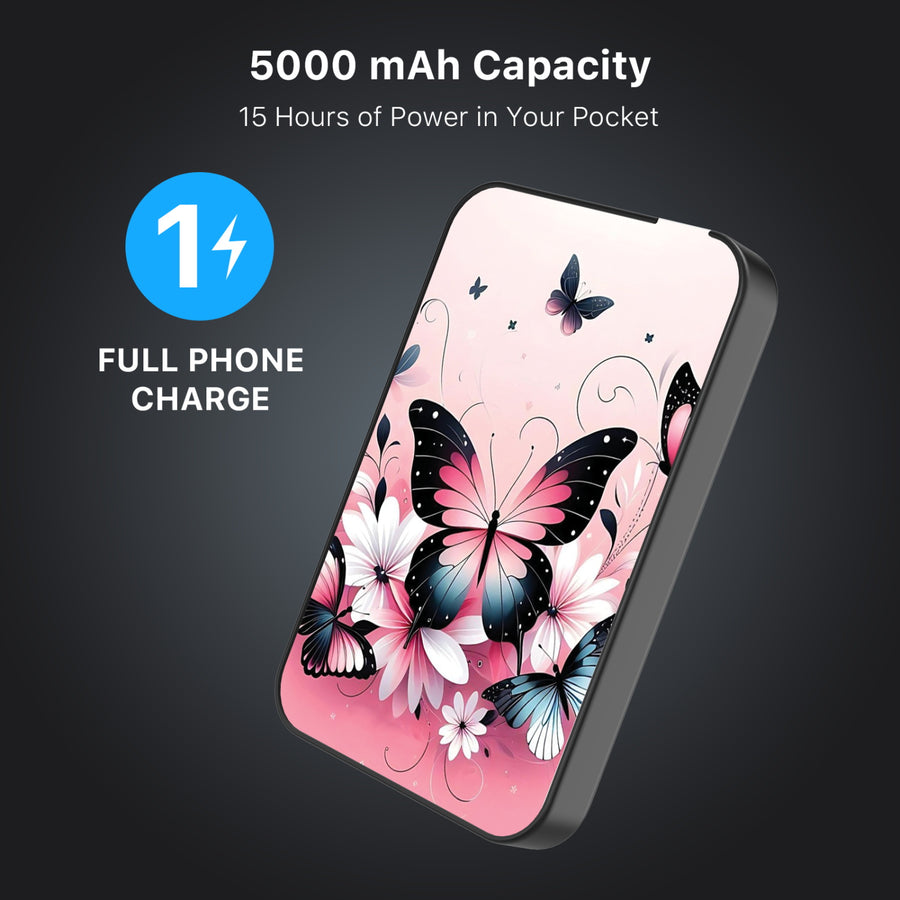 MyBat Design Lab 5000mAh Magnetic Wireless Power Bank - Black - Butterfly Bouquet - MPBBAT131-BK-184-8.jpg