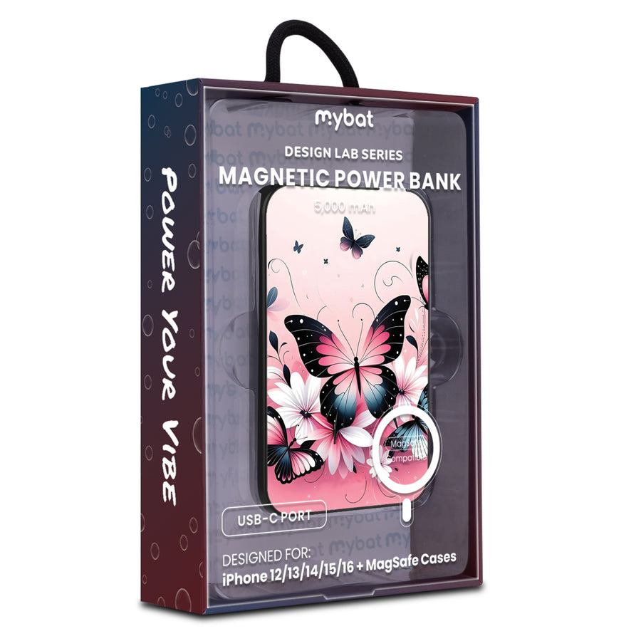 MyBat Design Lab 5000mAh Magnetic Wireless Power Bank - Black - Butterfly Bouquet - MPBBAT131-BK-184-9.jpg