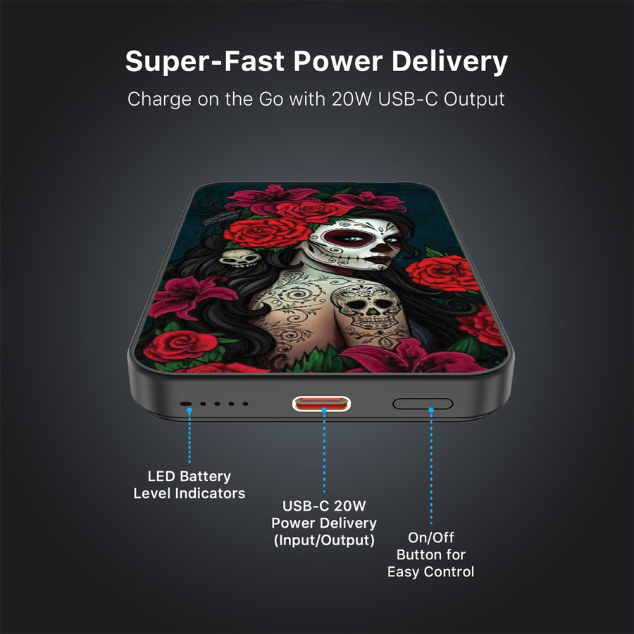 MyBat Design Lab 5000mAh Magnetic Wireless Power Bank - Black - Lady Of The Dead - MPBBAT131-BK-189-7.jpg