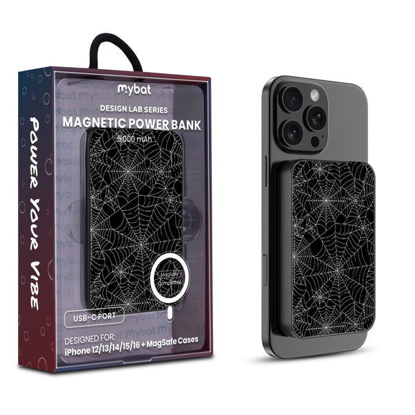 MyBat Design Lab 5000mAh Magnetic Wireless Power Bank - Black - Spider Web - MPBBAT131-BK-217-1.jpg