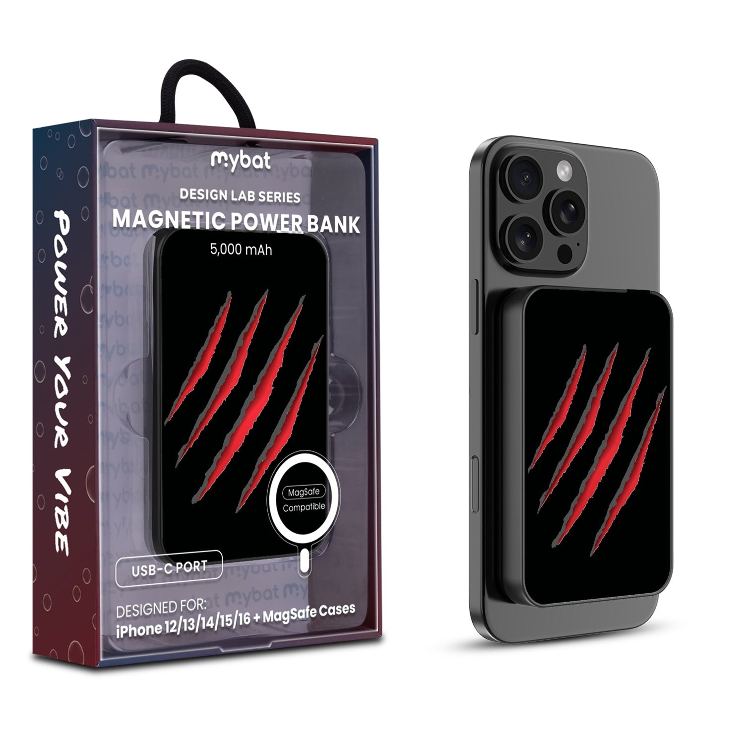 MyBat Design Lab 5000mAh Magnetic Wireless Power Bank - Black - Claw Marks - MPBBAT131-BK-231-1.jpg
