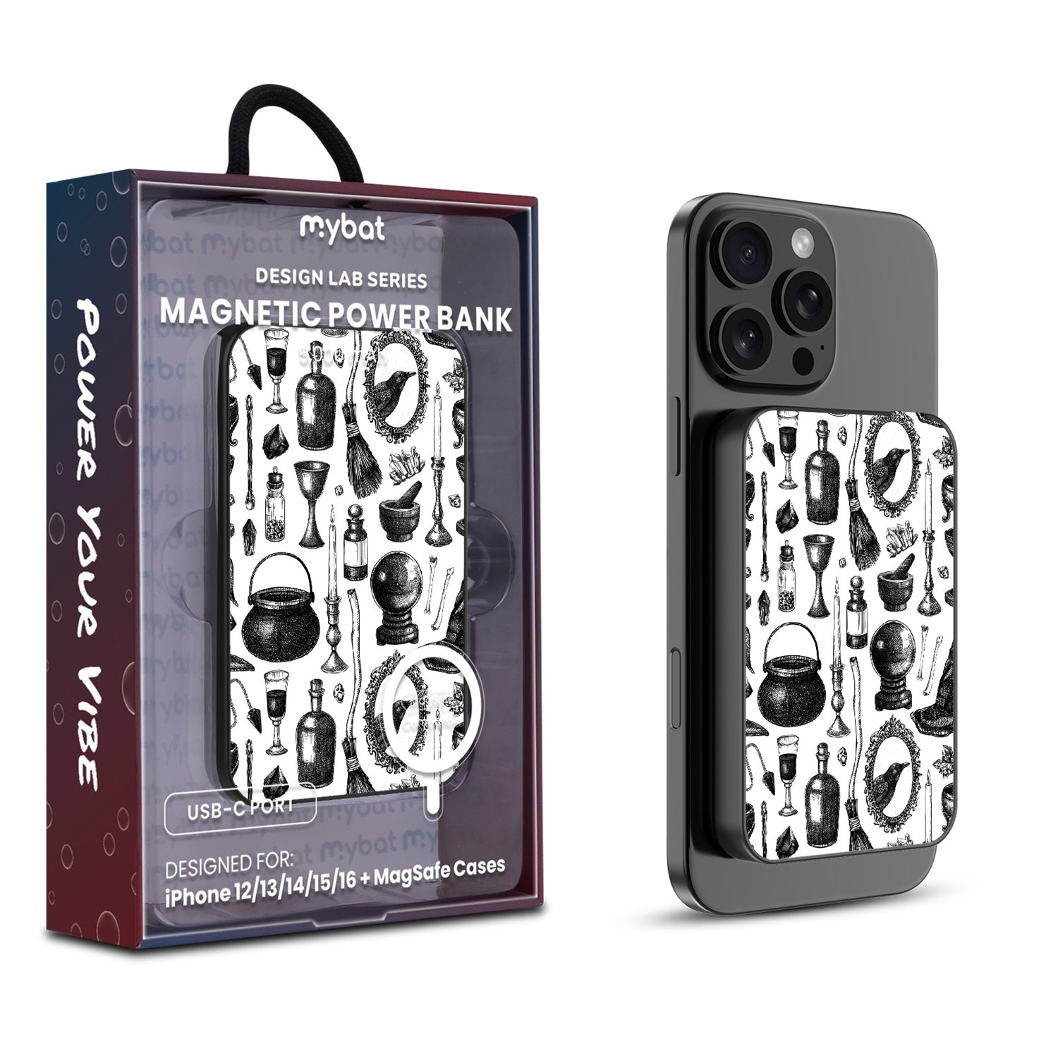 MyBat Design Lab 5000mAh Magnetic Wireless Power Bank - Black - Mystic Elixirs - MPBBAT131-BK-239-1.jpg