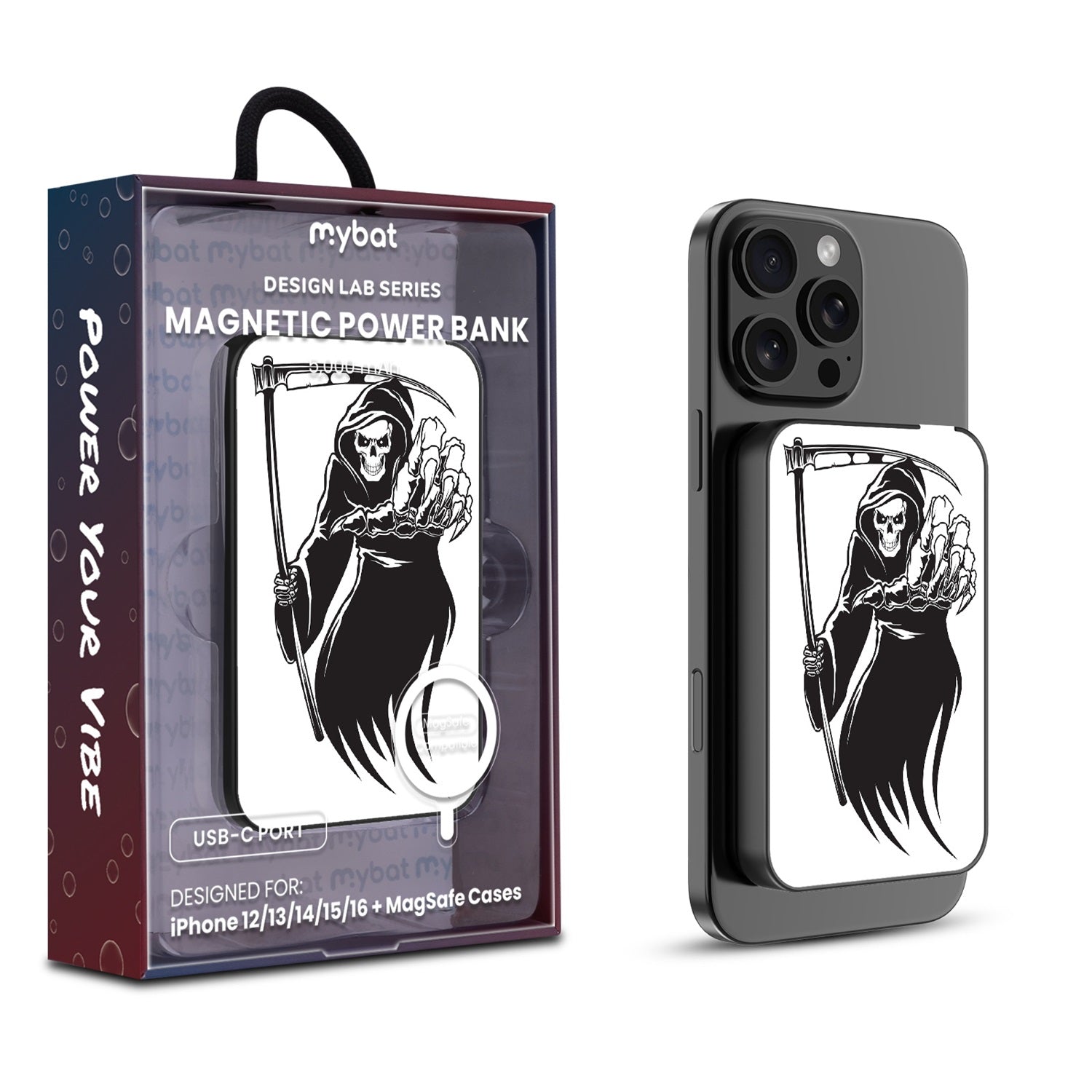 MyBat Design Lab 5000mAh Magnetic Wireless Power Bank - Black - Grim Reaper - MPBBAT131-BK-240-1.jpg