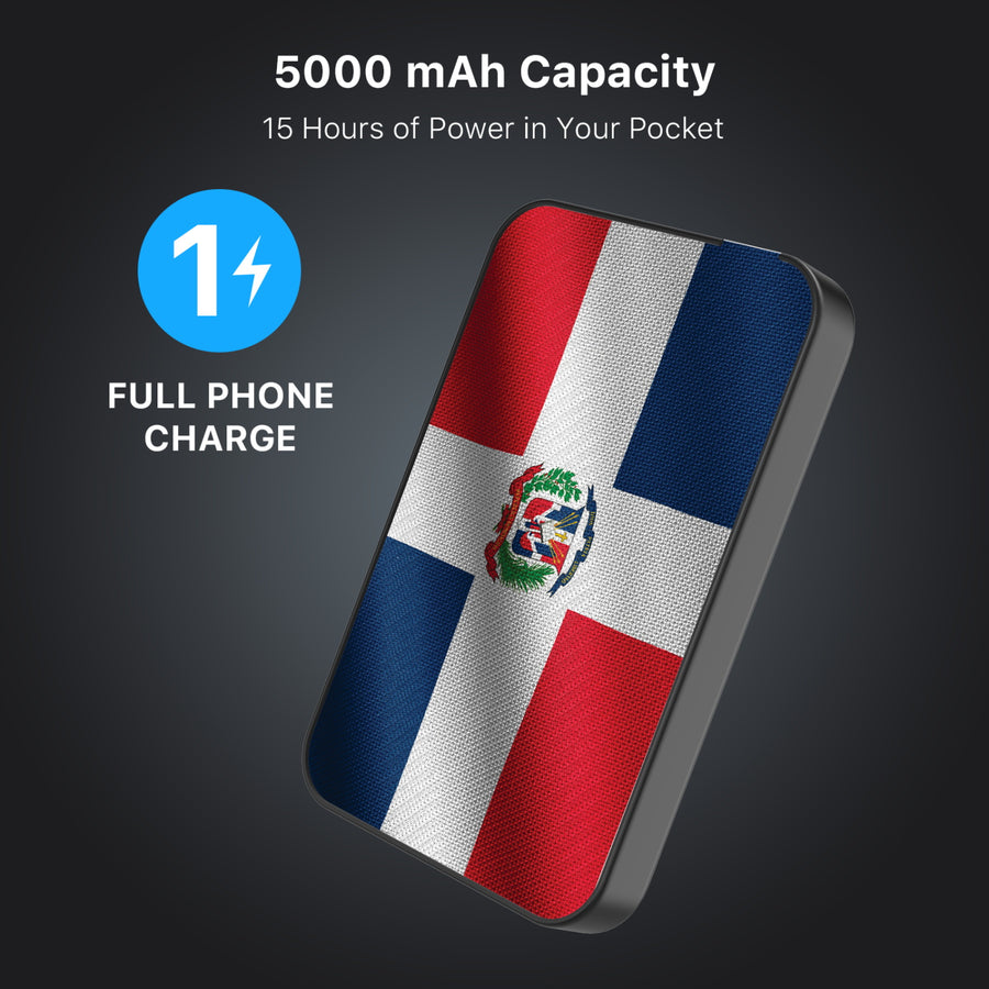 MyBat Design Lab 5000mAh Magnetic Wireless Power Bank - Black - Dominican Republic Flag - MPBBAT131-BK-307-8.jpg