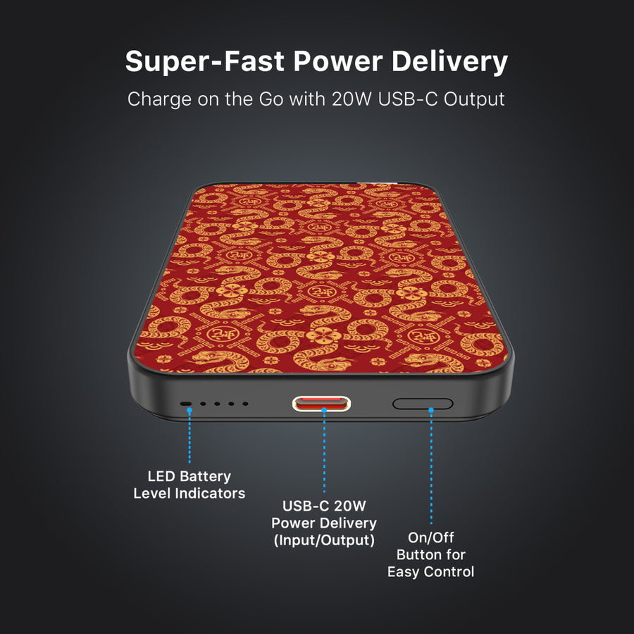 MyBat Design Lab 5000mAh Magnetic Wireless Power Bank - Black - Golden Snake Dance - MPBBAT131-BK-317-7.jpg