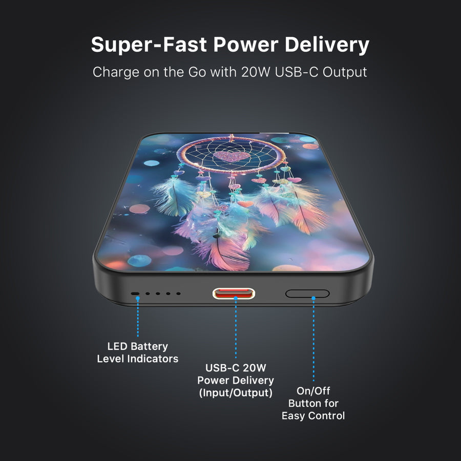 MyBat Design Lab 5000mAh Magnetic Wireless Power Bank - Black - Pastel Dreamcatcher - MPBBAT131-BK-376-7.jpg