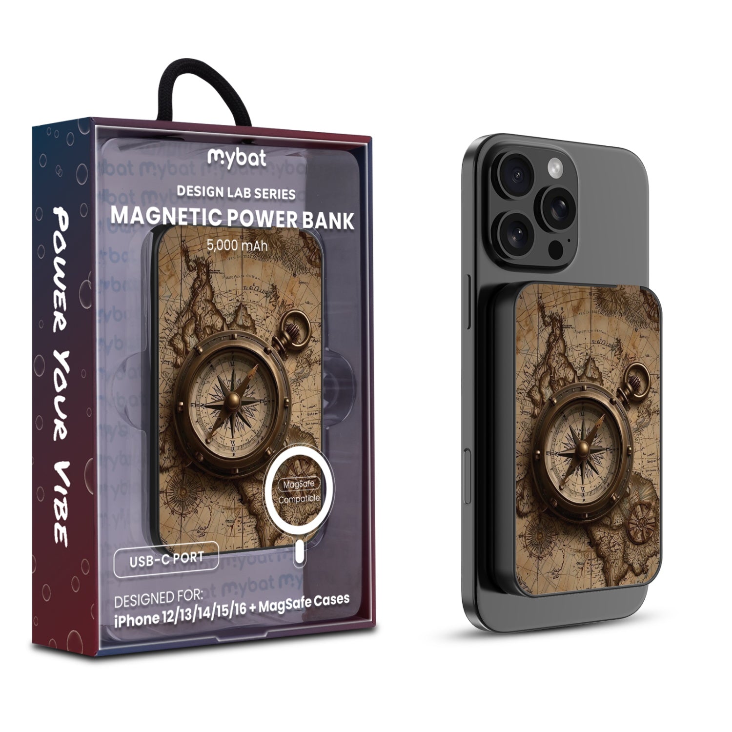 MyBat Design Lab 5000mAh Magnetic Wireless Power Bank - Black - Compass - MPBBAT131-BK-378-1.jpg