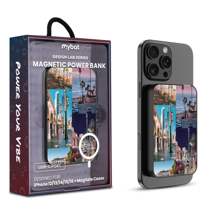 MyBat Design Lab 5000mAh Magnetic Wireless Power Bank - Black - Los Angeles Hollywood