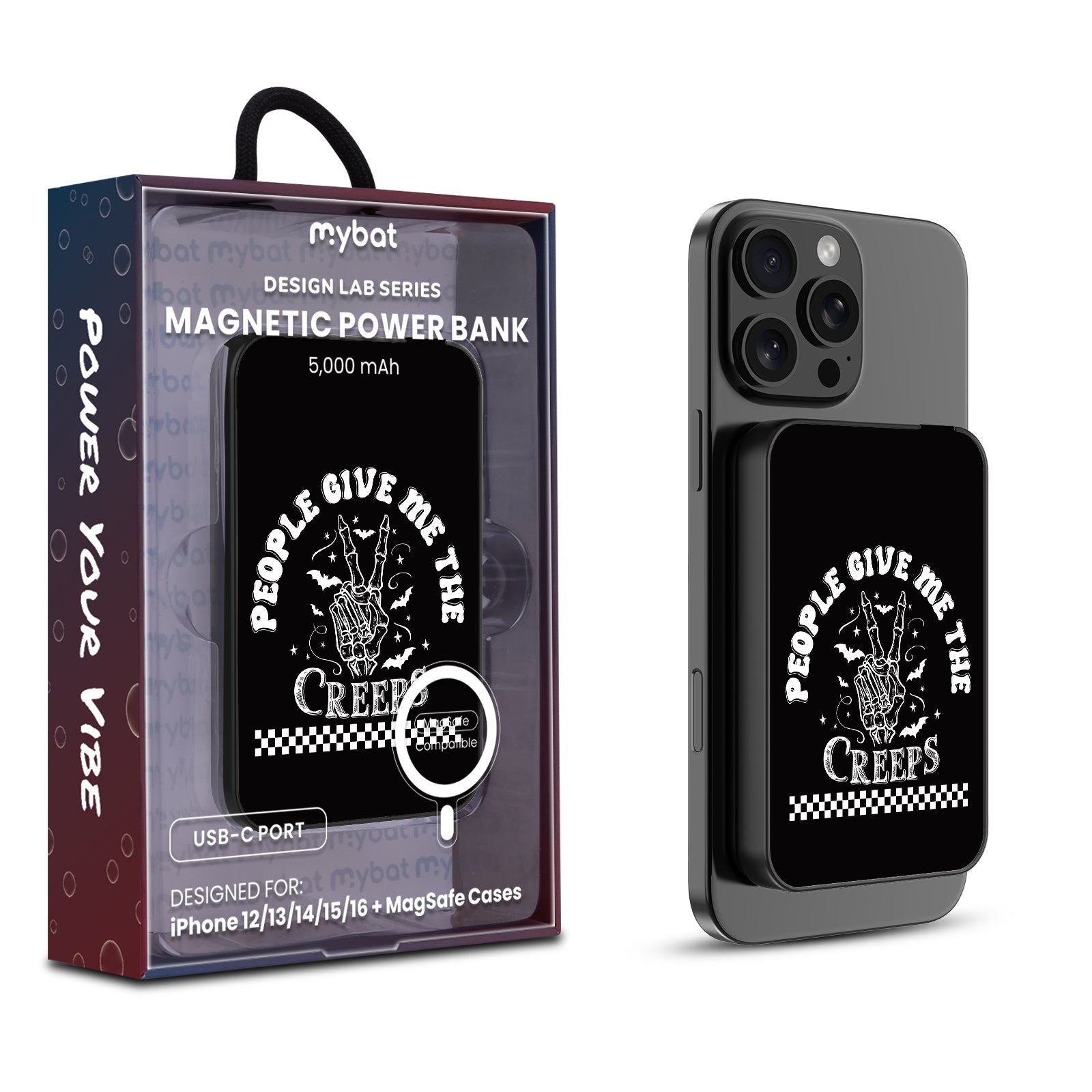 MyBat Design Lab 5000mAh Magnetic Wireless Power Bank - Black - The Creeps