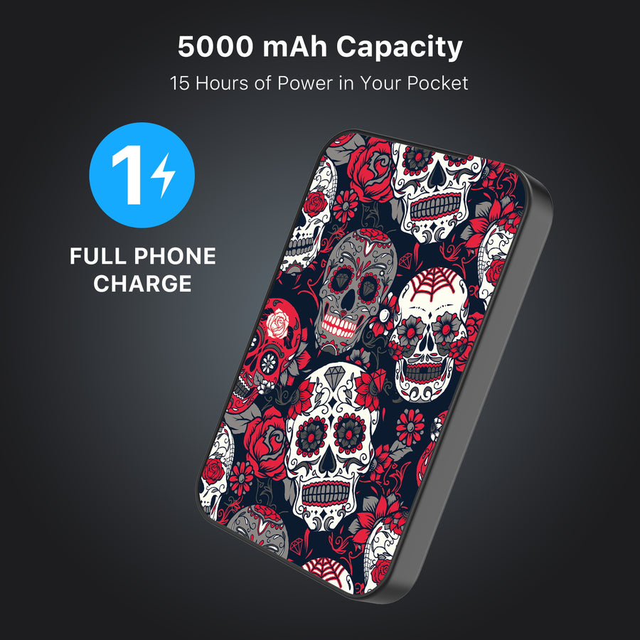 MyBat Design Lab 5000mAh Magnetic Wireless Power Bank - Black - Sugar Rose Skulls - MPBBAT131-BK-418-8.jpg