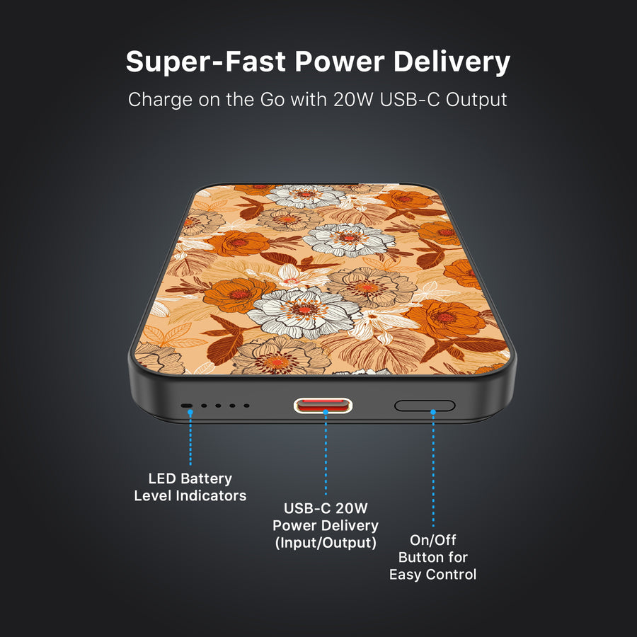MyBat Design Lab 5000mAh Magnetic Wireless Power Bank - Black - Retro Bouquet - MPBBAT131-BK-440-7.jpg