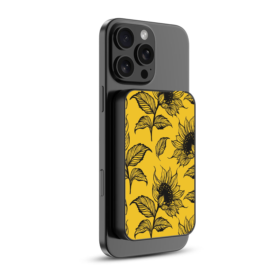 MyBat Design Lab 5000mAh Magnetic Wireless Power Bank - Black - Golden Sunflowers - MPBBAT131-BK-444-2.jpg