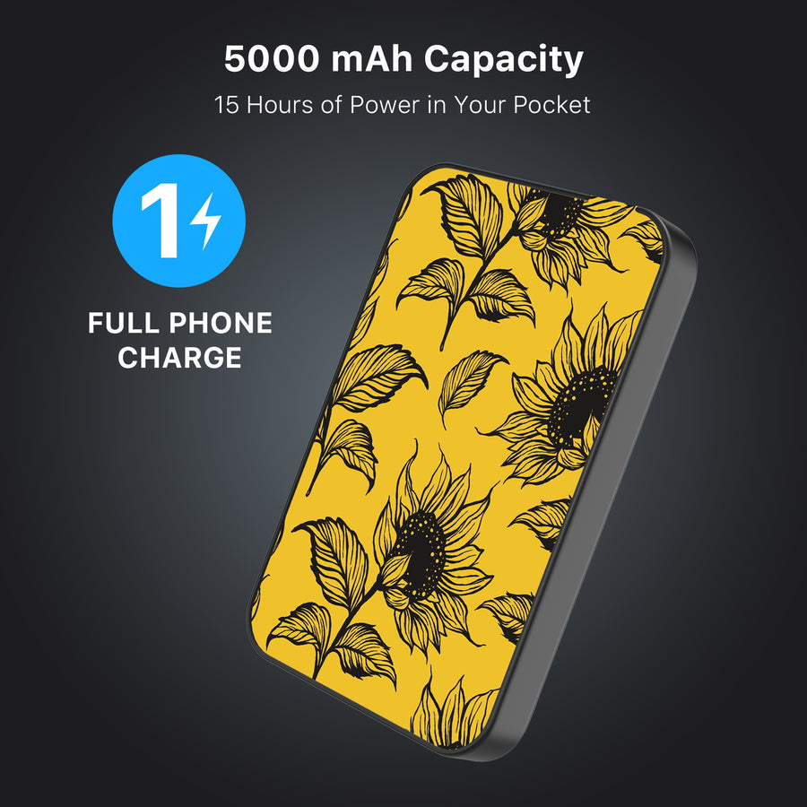 MyBat Design Lab 5000mAh Magnetic Wireless Power Bank - Black - Golden Sunflowers - MPBBAT131-BK-444-8.jpg