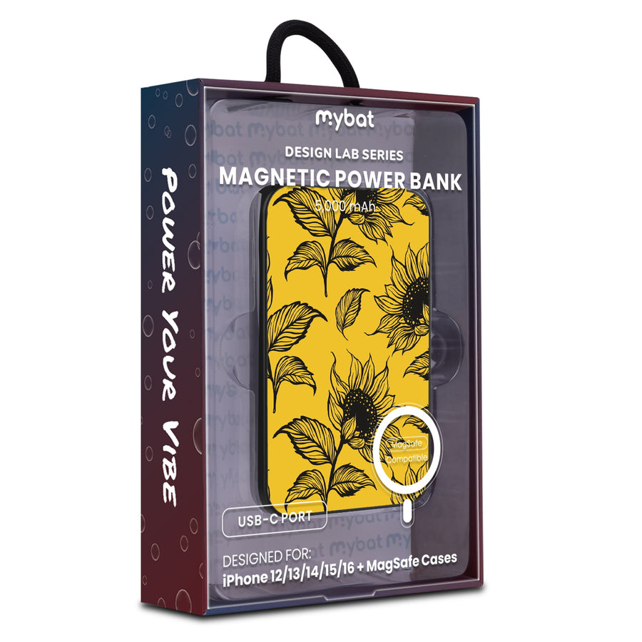 MyBat Design Lab 5000mAh Magnetic Wireless Power Bank - Black - Golden Sunflowers - MPBBAT131-BK-444-9.jpg