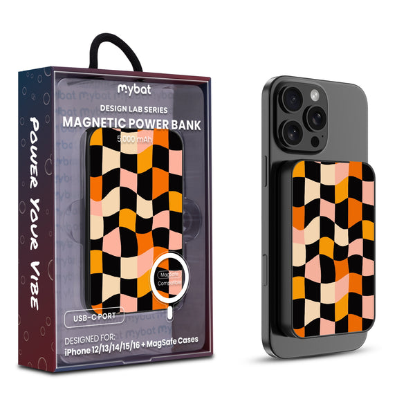 MyBat Design Lab 5000mAh Magnetic Wireless Power Bank - Black - Groovy Check - MPBBAT131-BK-448-1.jpg