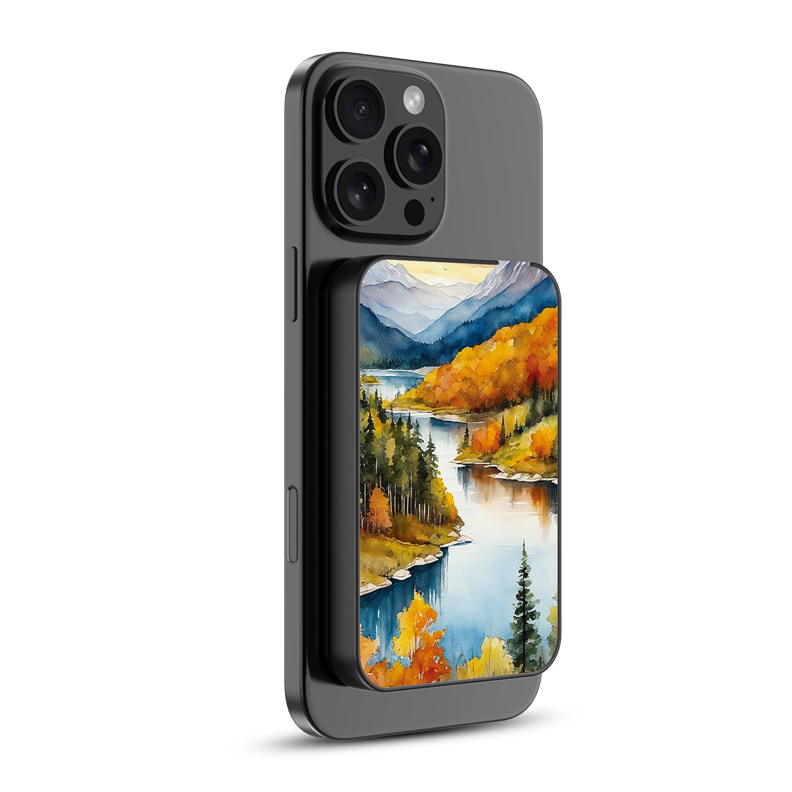 MyBat Design Lab 5000mAh Magnetic Wireless Power Bank - Black - Impressionist Foliage - MPBBAT131-BK-452-2.jpg