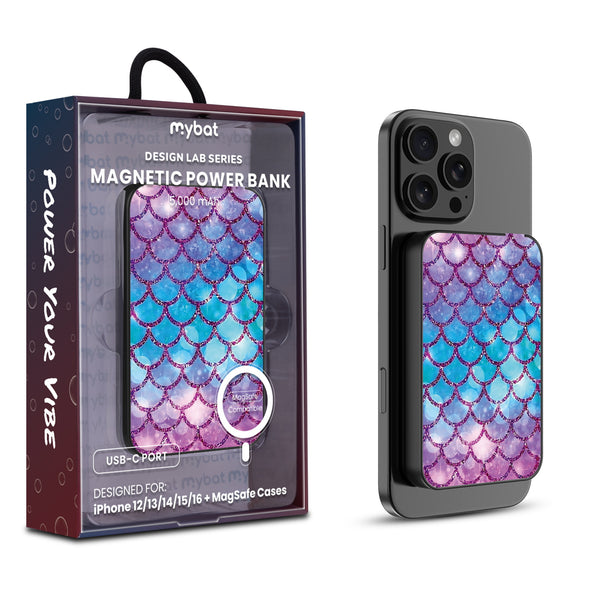 MyBat Design Lab 5000mAh Magnetic Wireless Power Bank - Black - Mermaid Scales - MPBBAT131-BK-458-1.jpg