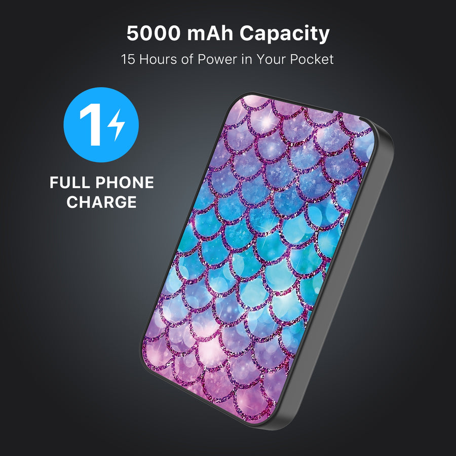 MyBat Design Lab 5000mAh Magnetic Wireless Power Bank - Black - Mermaid Scales - MPBBAT131-BK-458-8.jpg
