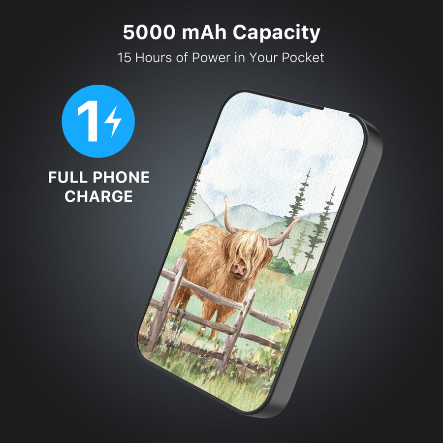 MyBat Design Lab 5000mAh Magnetic Wireless Power Bank - Black - Highland Cow - MPBBAT131-BK-470-8.jpg